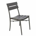 Bfm Seating Bayview Bronze Stackable Aluminum Side Chair with Brown Synthetic Teak Back and Seat 163PH302CBR